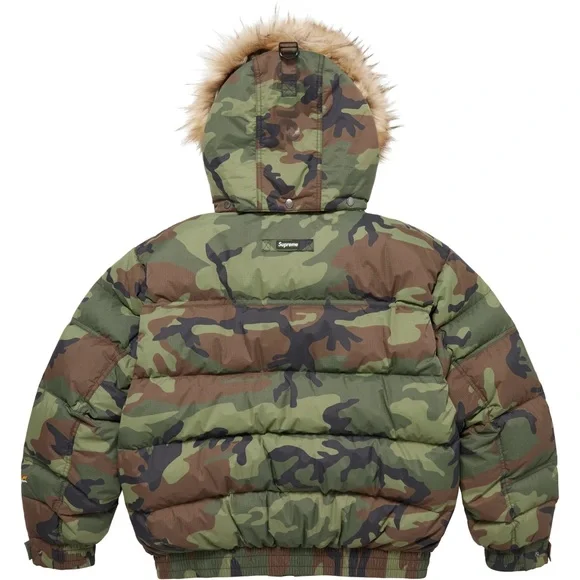 SUPREME FACEMASK 700-FILL DOWN PUFFER JACKET FW25 Woodland Camo Coat Size XL